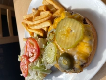 Beef Burger with Fries  